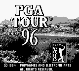 PGA Tour 96 title screen for GameBoy